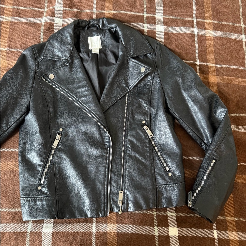H&M Black Leather Jacket Size S